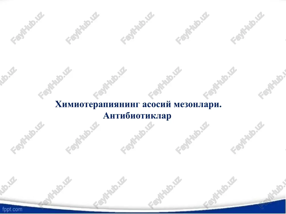 ximioterapiyaning asosiy mezonlari — PPTX