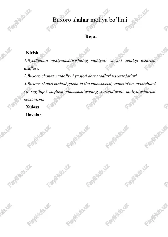 buxoro shahar moliya bo’limi — DOCX