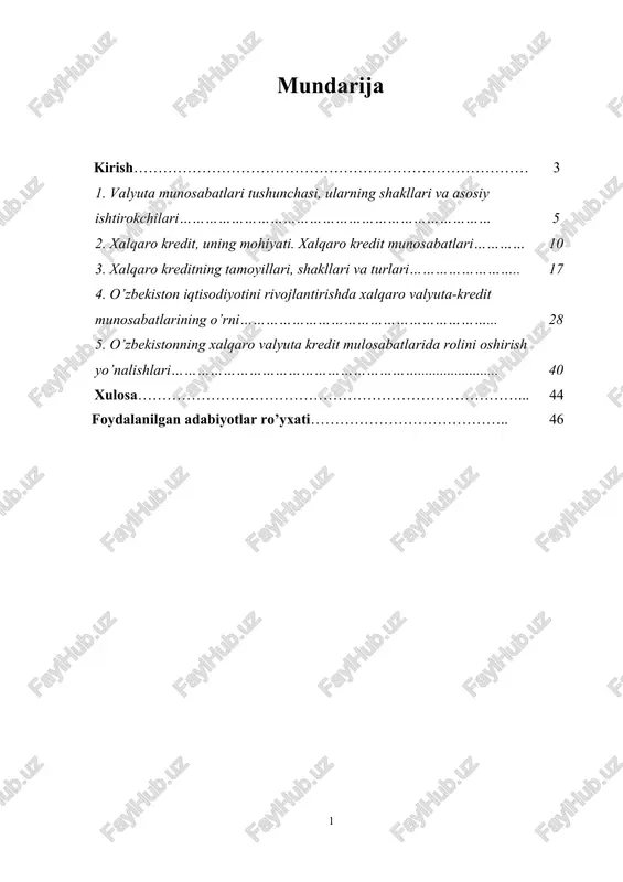 xalqaro valyuta-kredit munosabatlari — DOCX