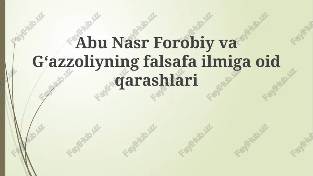 abu nasr farobiy va falsafa ilmi — PPTX