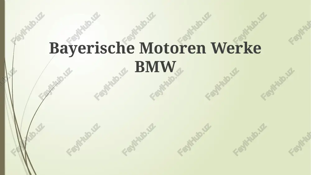 bmw tarix va evolyutsiyasi — PPTX