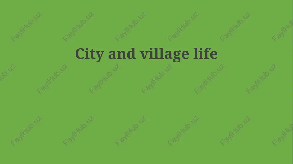 contrasting rhythms: city vs. village — PPTX