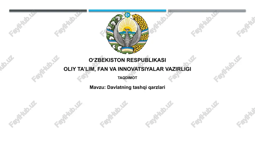 davlatning tashqi qarzlari — PPTX