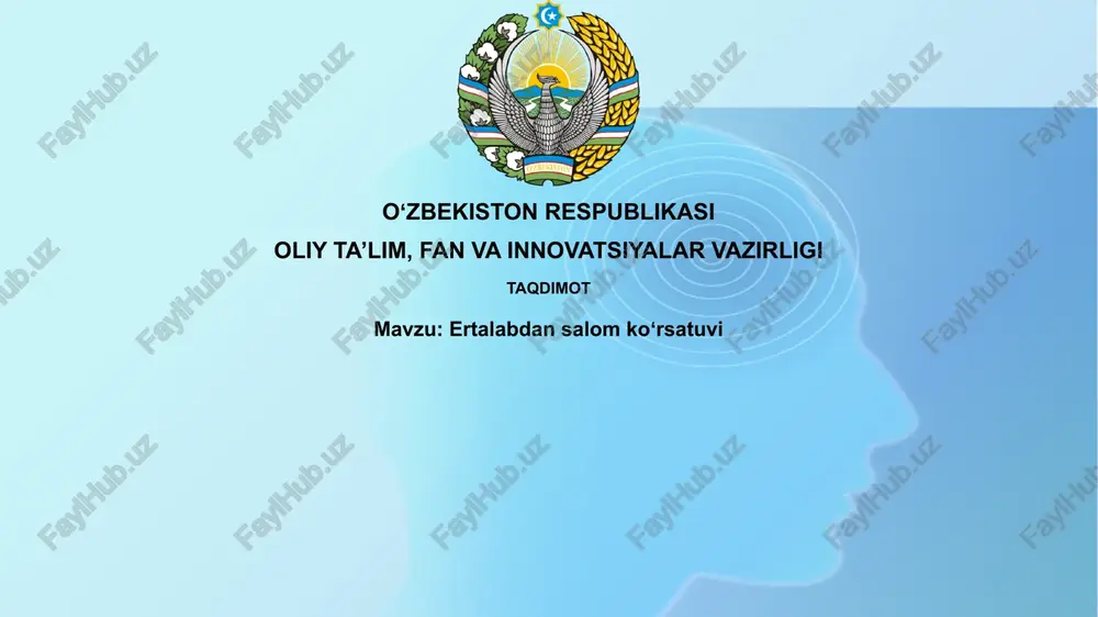 ertalabdansalomkoʻrsatuvi — PPTX
