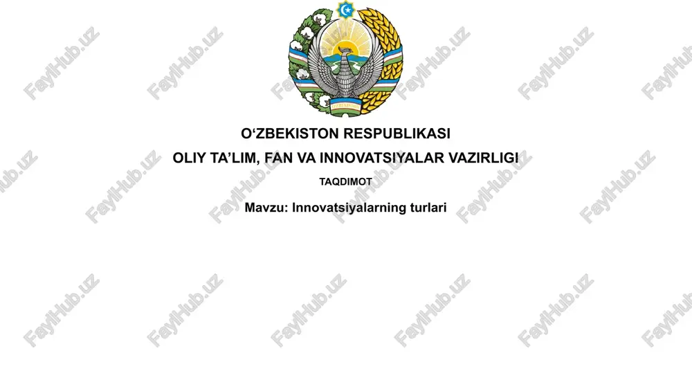 innovatsiyalarning turlari — PPTX