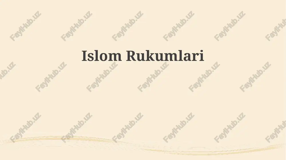 islom arkonlari — PPTX