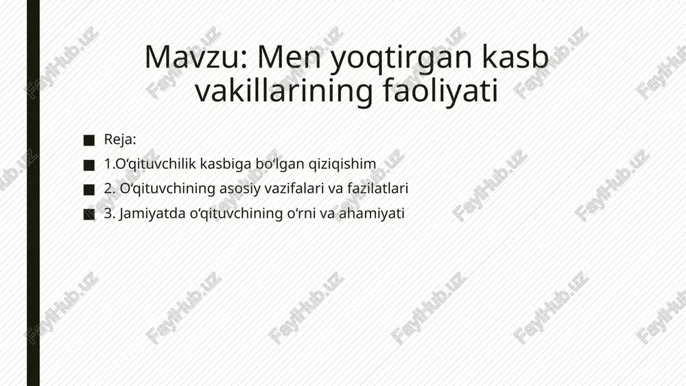 menyoqtirgan kasb va killarining faoliyati — PPTX