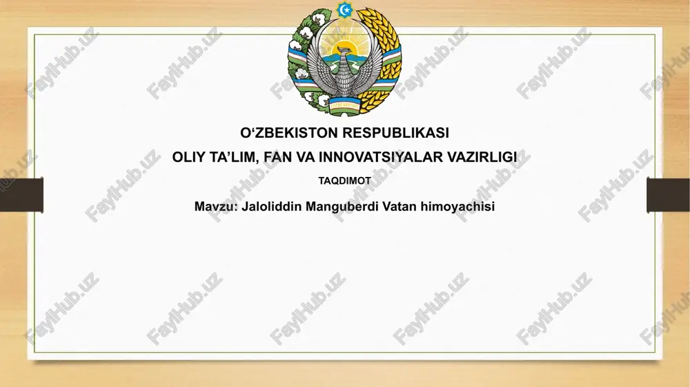 jaloliddin manguberdi vatanhimoyachisi — PPTX