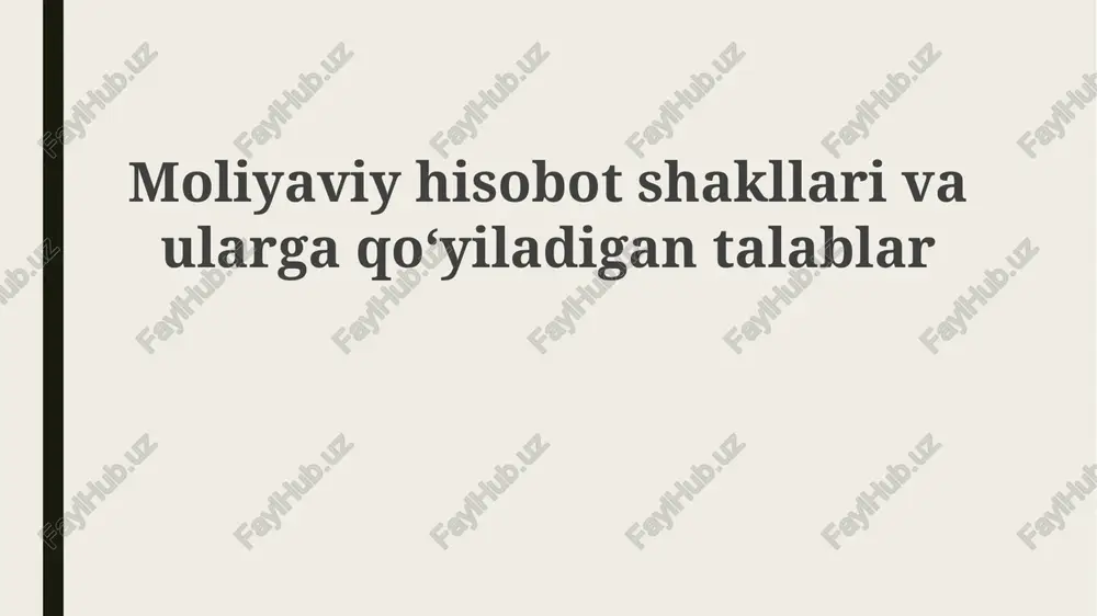 moliyaviy hisobot formatlari — PPTX