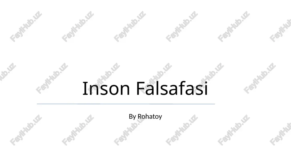 inson falsafasi — PPTX