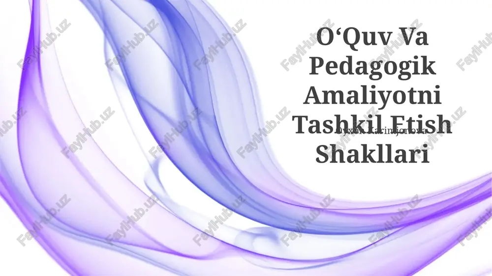 oʻquv va pedagogik amaliyotni tashkil etish shakllari — PPTX