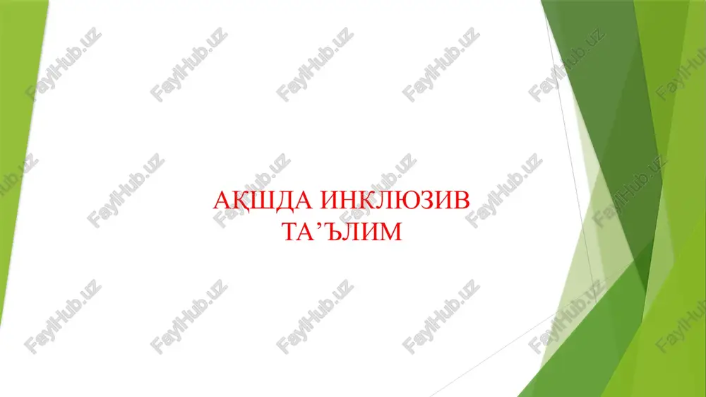 aqshda inklyuziv ta’'lim — PPTX