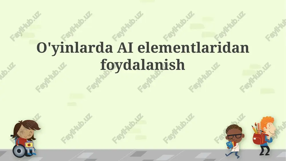 o'yinlarda ai elementlaridan foydalanish — PPTX