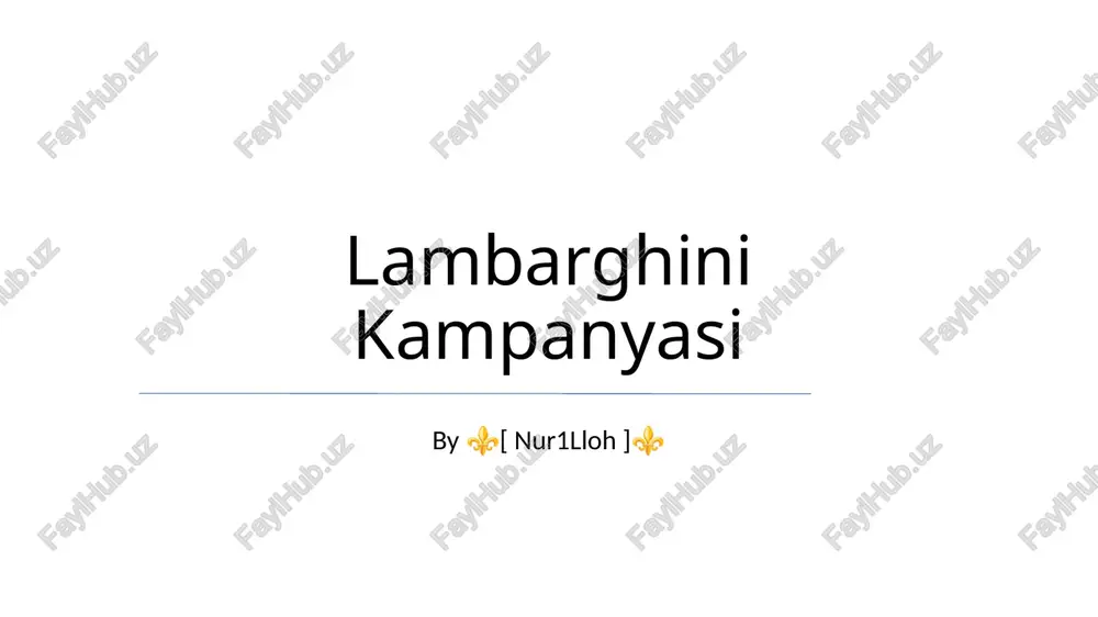 lambarghini kampanyasi — PPTX
