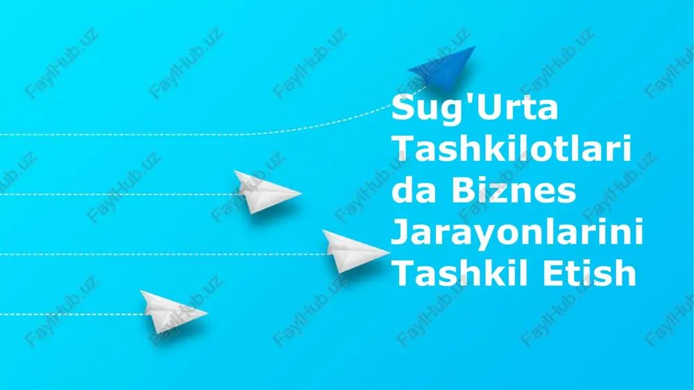 sug'urta tashkilotlarida biznes jarayonlarini tashkil etish — PPTX