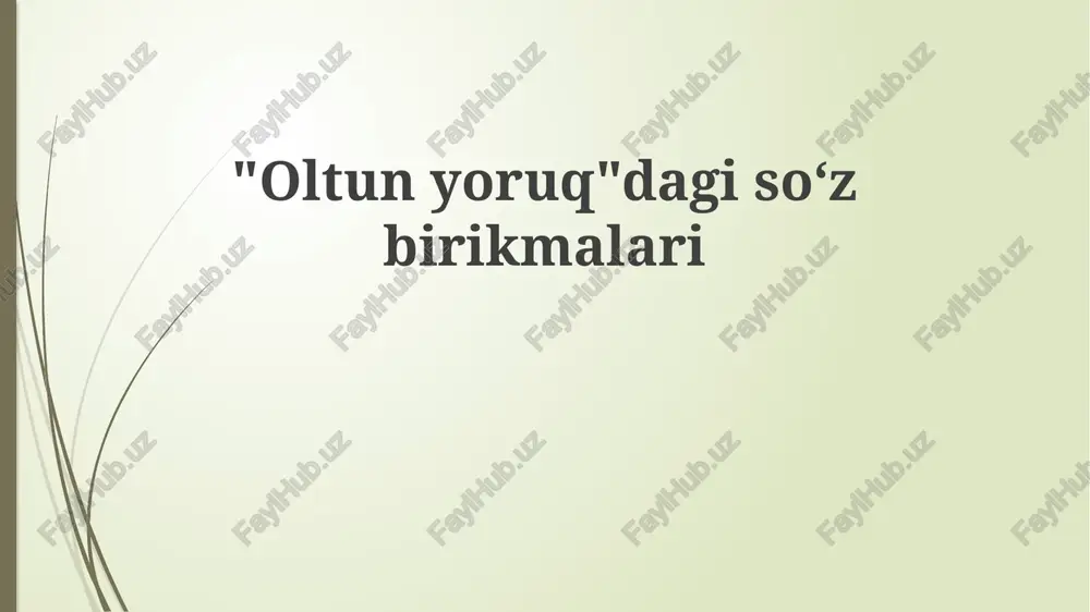 oltin yorug'dagi so'z birikmalari — PPTX