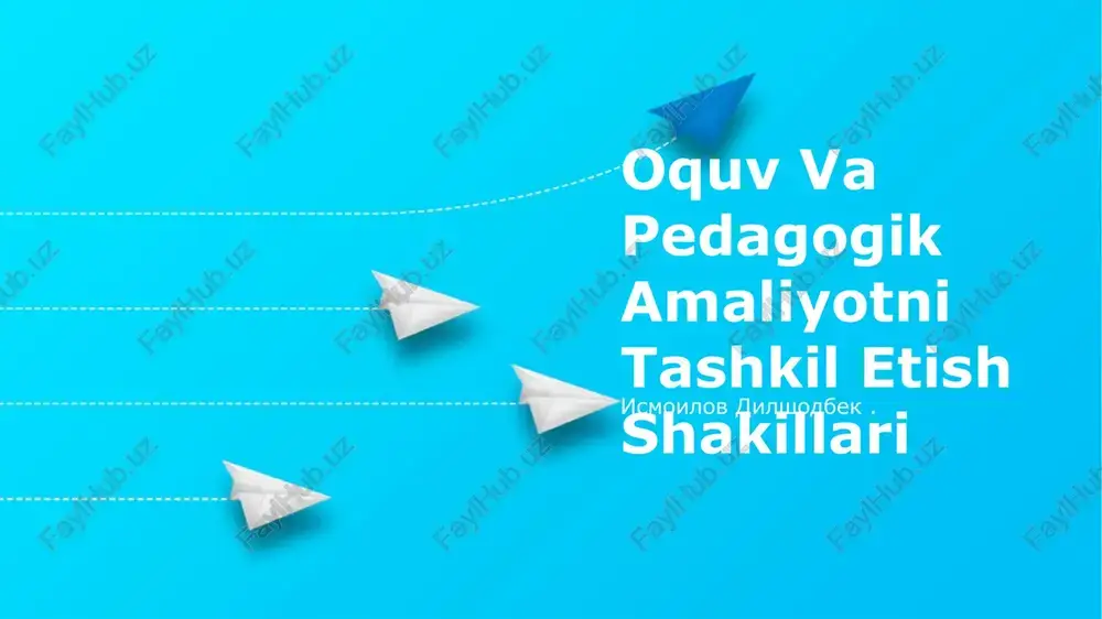 oquv va pedagogik amaliyotni tashkil etish shakillari — PPTX