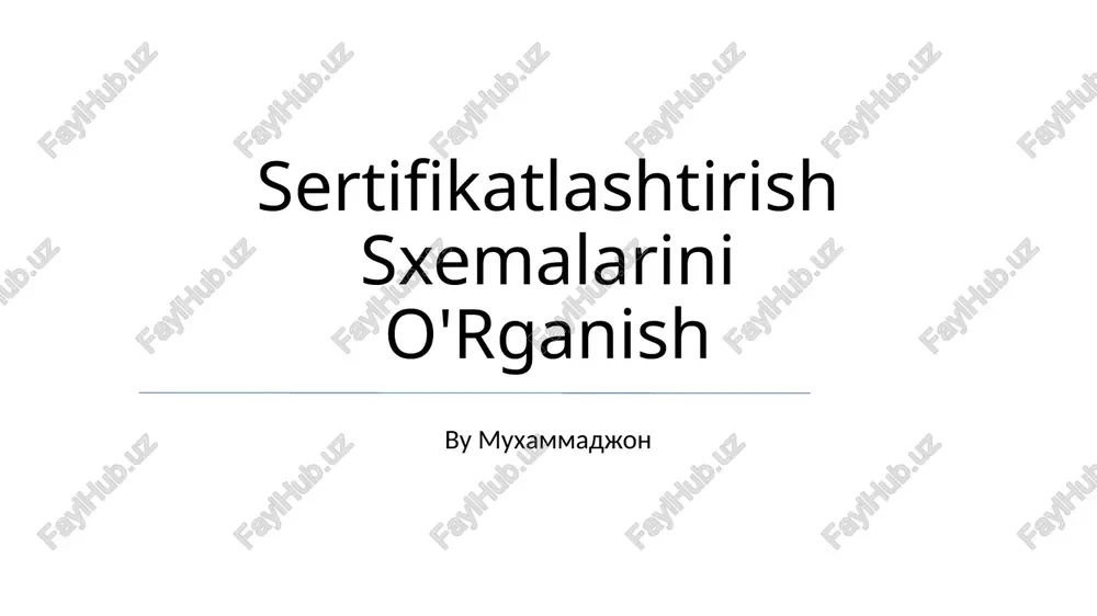 sertifikatlashtirish sxemalarini o'rganish — PPTX