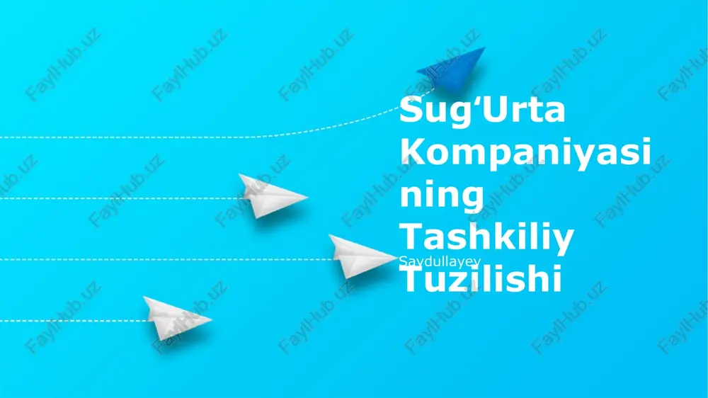 sugʻurta kompaniyasining tashkiliy tuzilishi — PPTX