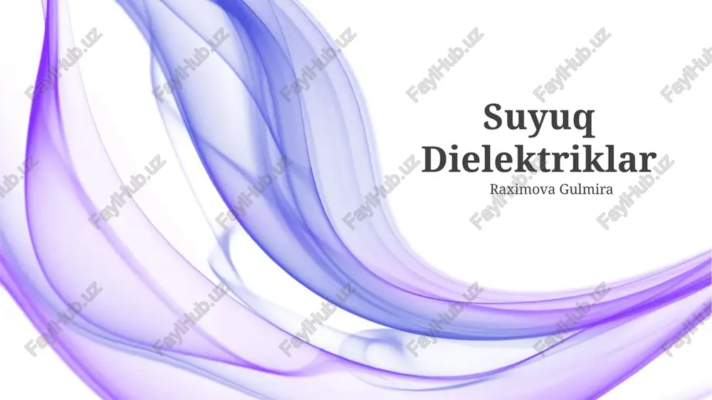 suyuq dielektriklar — PPTX