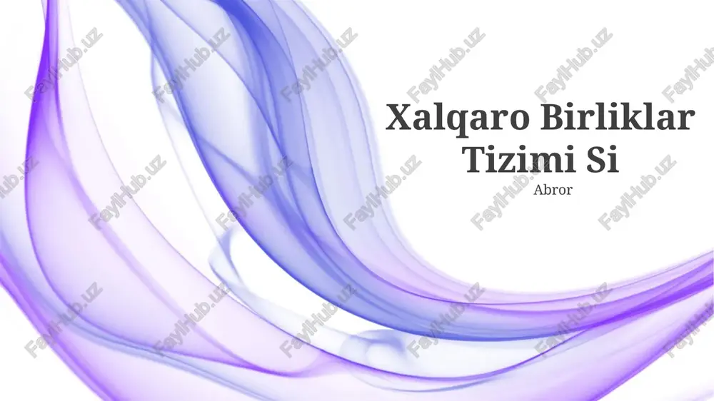 xalqaro birliklar tizimi — PPTX