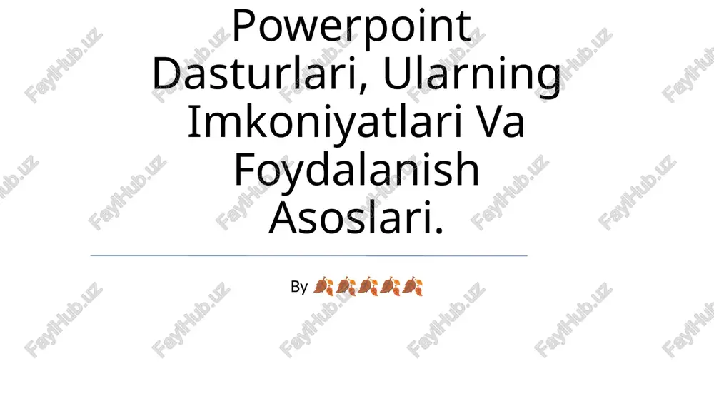 microsoft word, microsoft excel, microsoft powerpoint dasturlari — PPTX