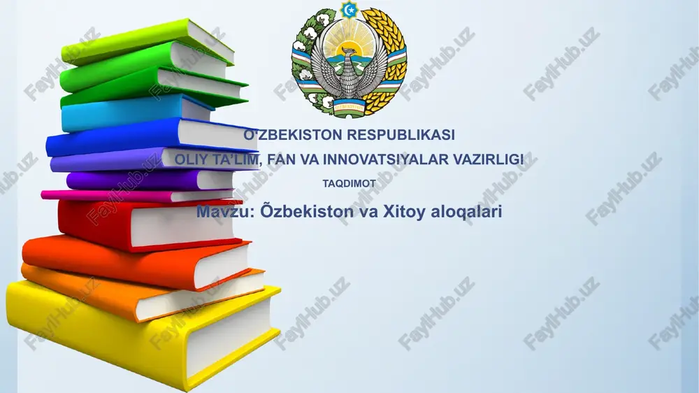 õzbekiston va xitoy aloqasi — PPTX