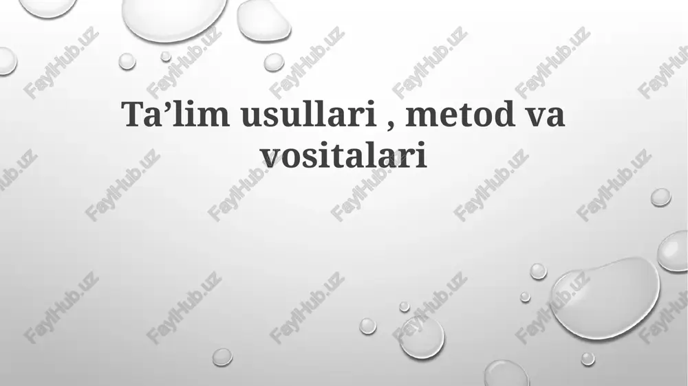 o'qitish usullari — PPTX