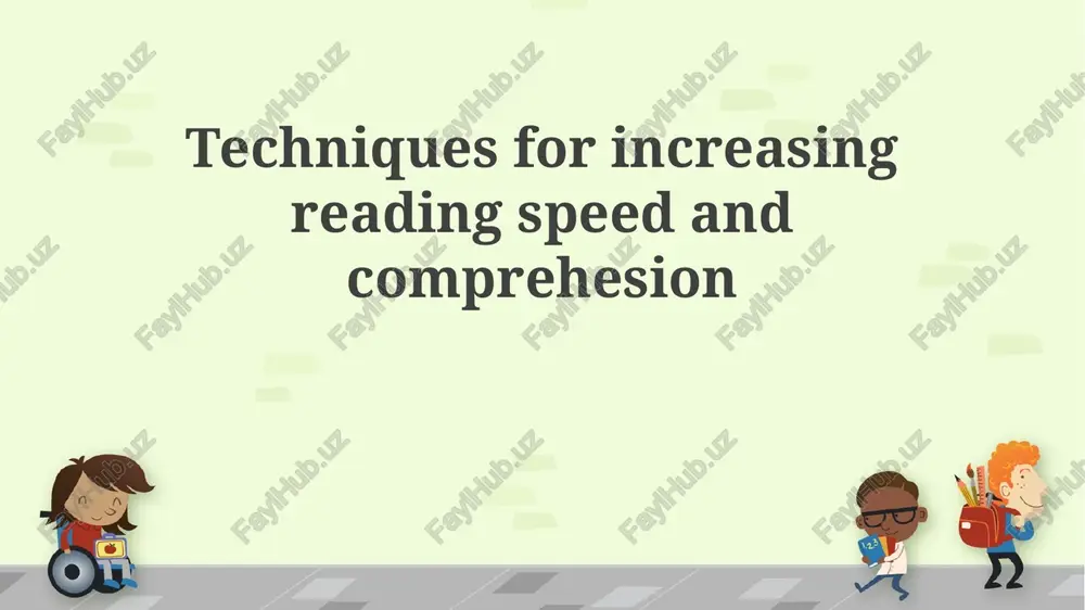 techniques for increasing reading speed and comprehension — PPTX