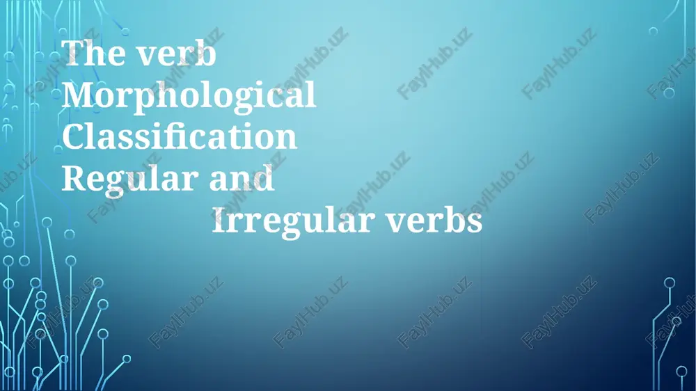 verb morphology and classification — PPTX
