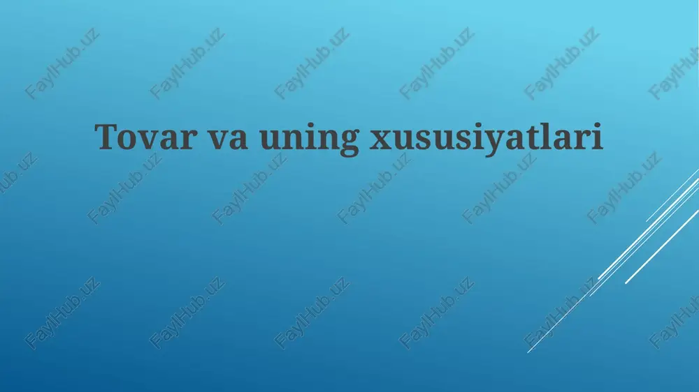 tovarlar — PPTX