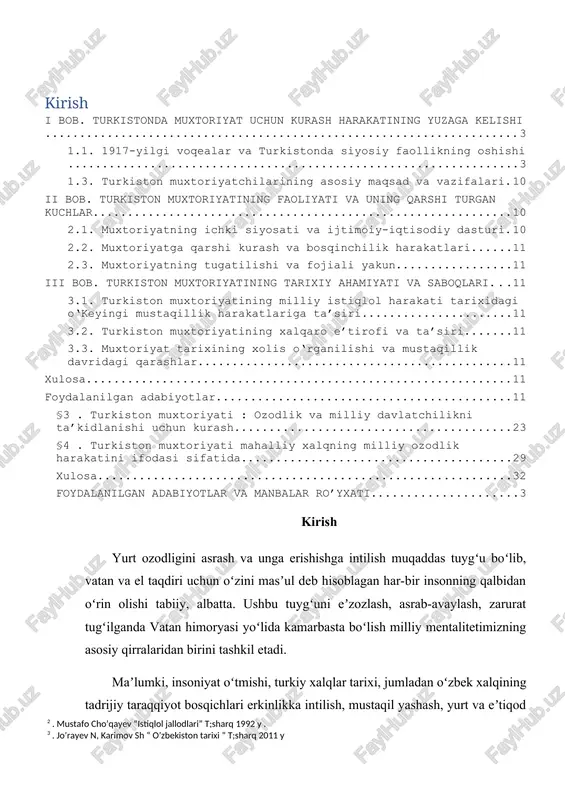 turkiston muxtoriyatini xalq tomonidan kutib olinishi — DOCX
