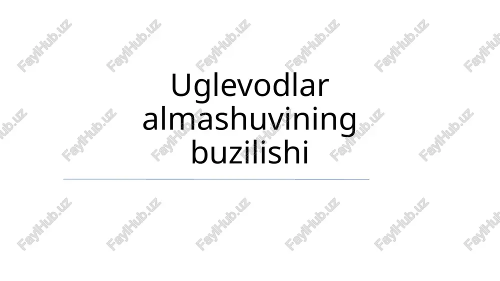 uglevodlar almashuvining buzilishi — PPTX