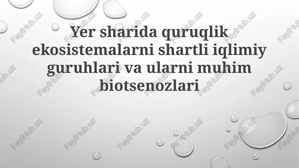 quruqlik ekotizimlari — PPTX