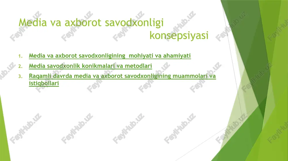 mediava axborot savodxonligi konsepsiyasi — PPTX