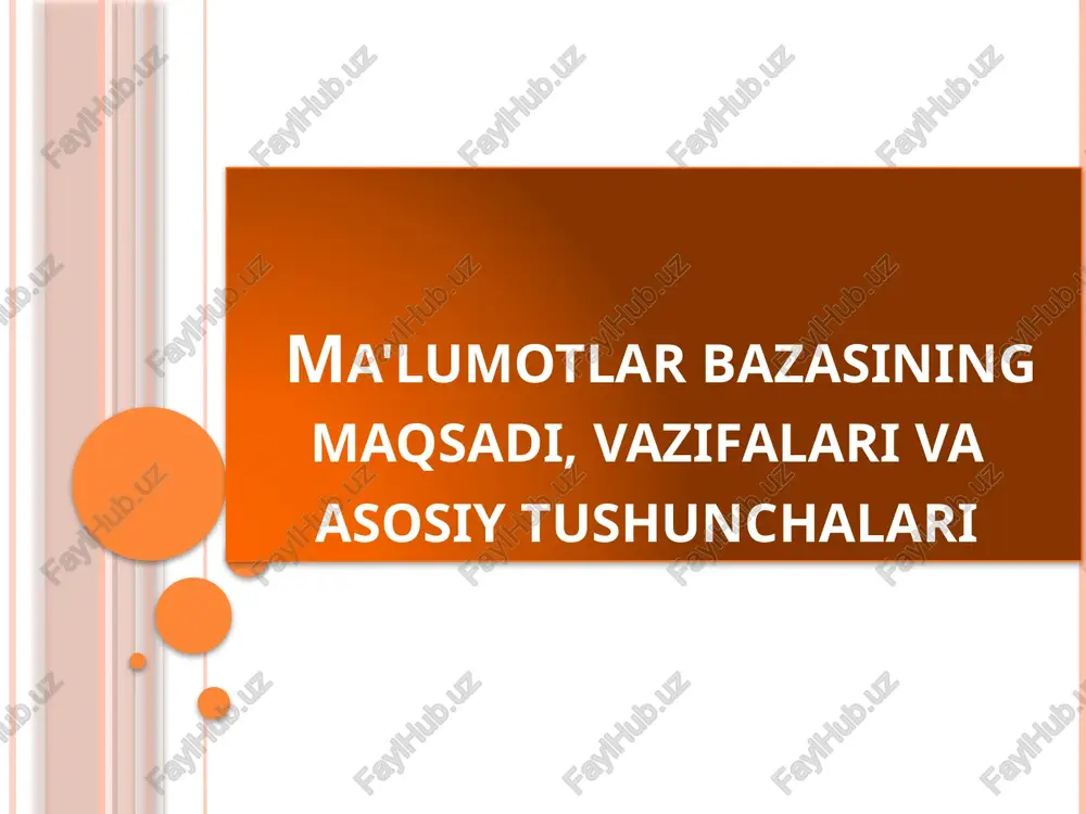 ma'lumotlar bazasi — PPTX