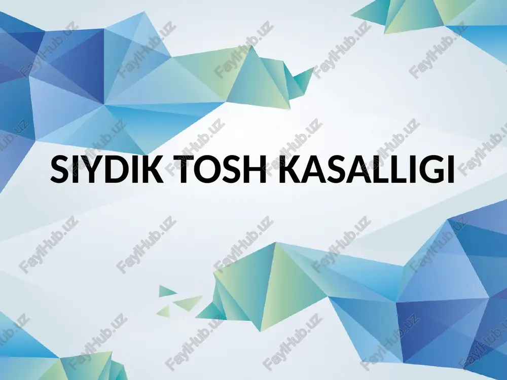siydik tosh kasalligi — PPTX