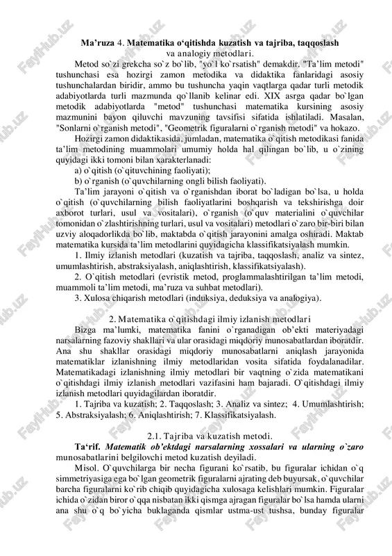 matematika o‘qitish metodikasi — PDF
