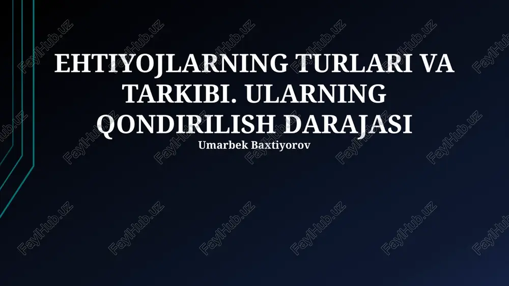 ehtiyojlarning turlari va tarkibi — PPTX
