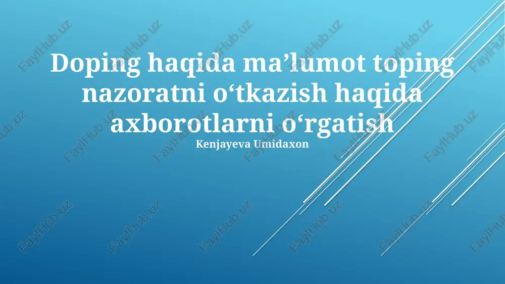 doping haqida ma'lumot topish — PPTX