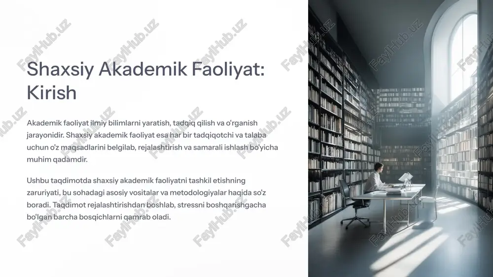shaxsiy akademik faoliyat — PPTX