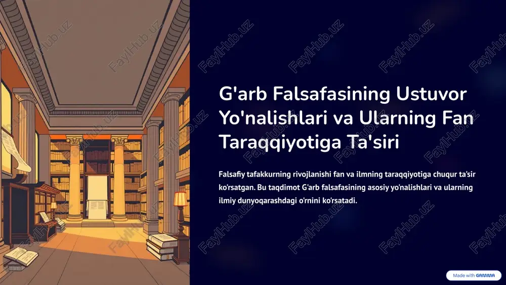 1-kurs talabalari uchun falsafa fanidan prezintatsiya — PPTX