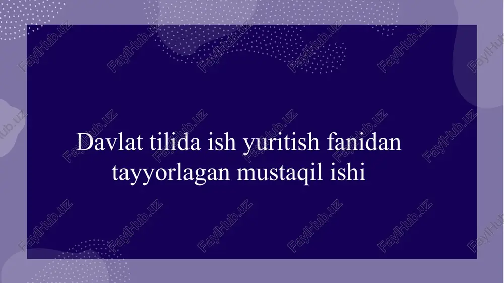 xizmat yozishmalari — PPTX