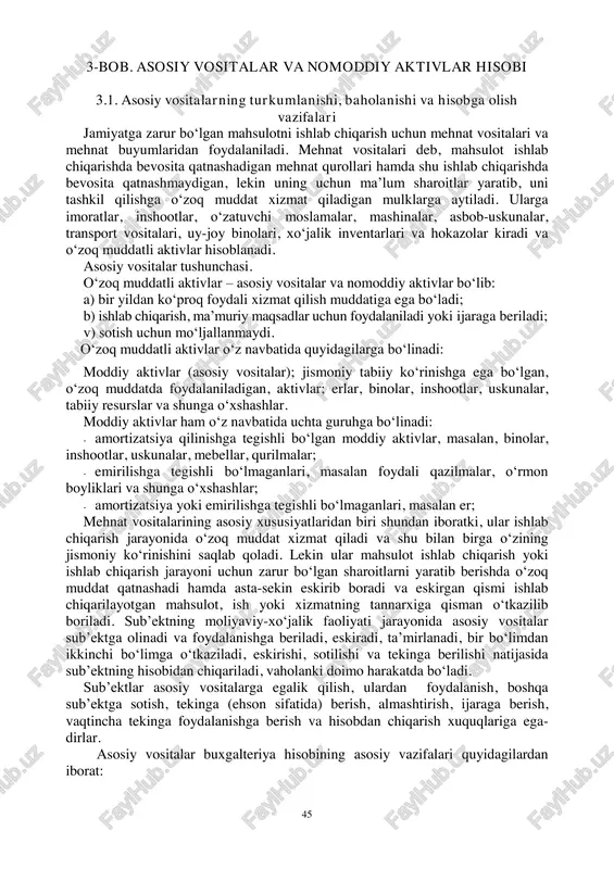 asosiy vositalar va nomoddiy aktivlar hisobi — PDF