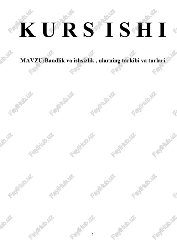 bandlik va ishsizlik , ularning tarkibi va turlari — DOCX