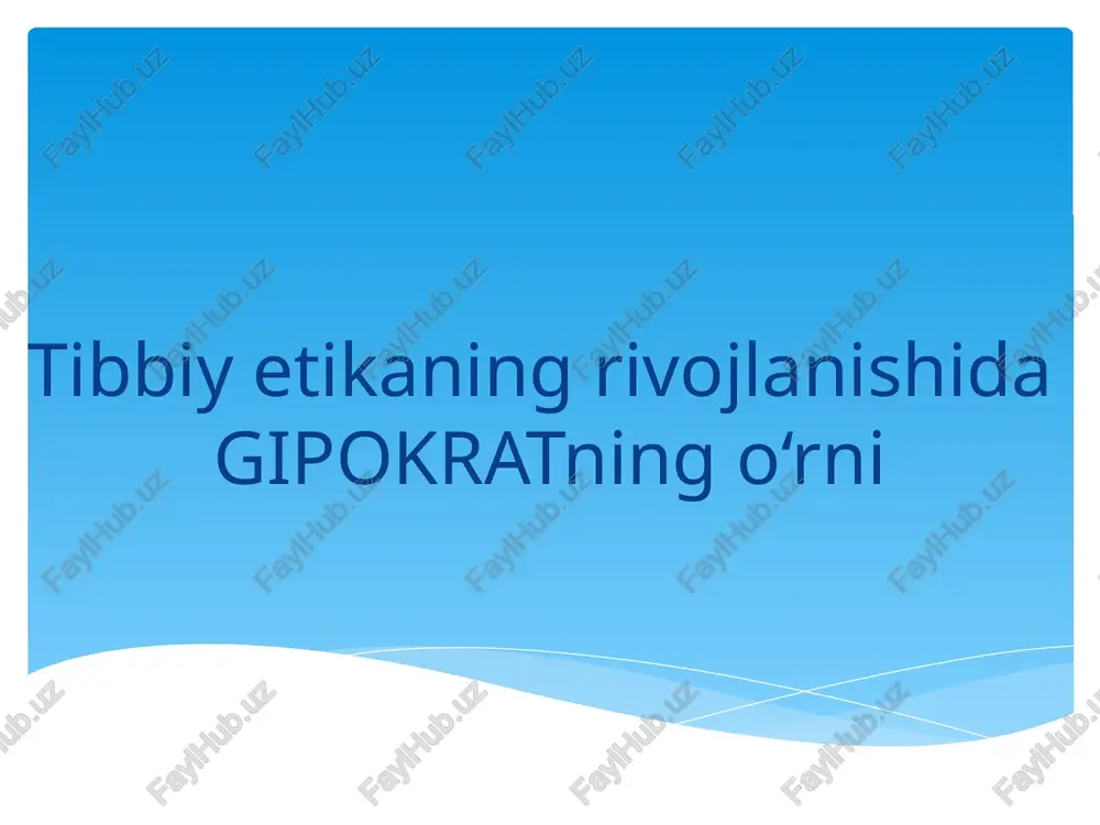 tibbiy etikaning rivojlanishida — PPTX