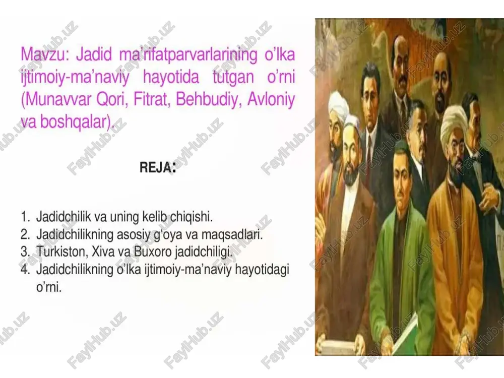 jadidchilik va uning kelib chiqishi — PPTX