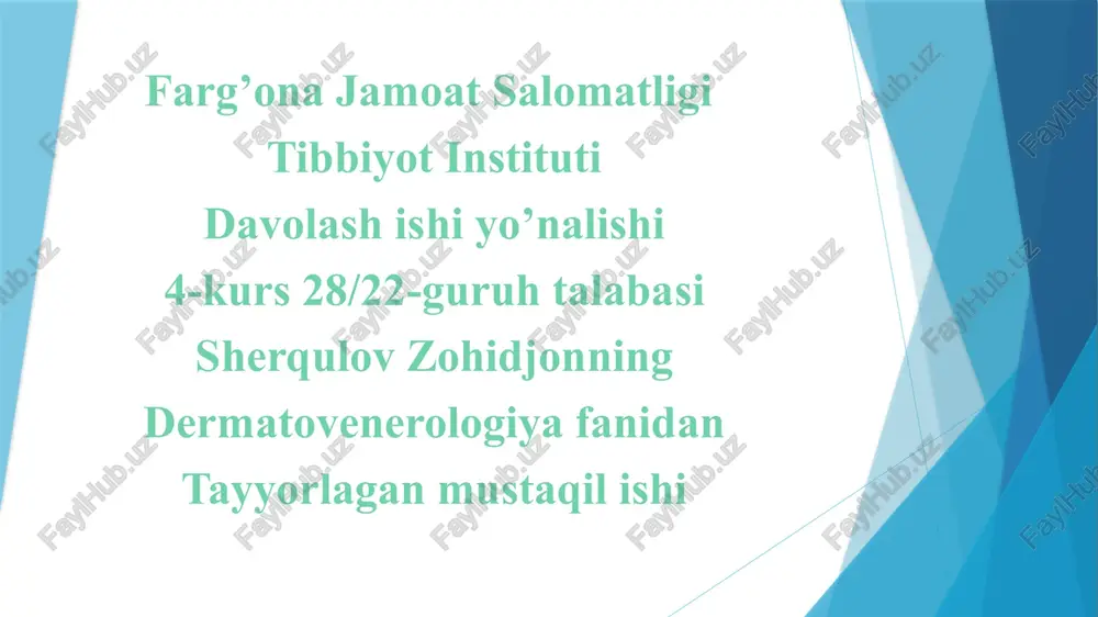 terining zamburug’lik asalliklari — PPTX