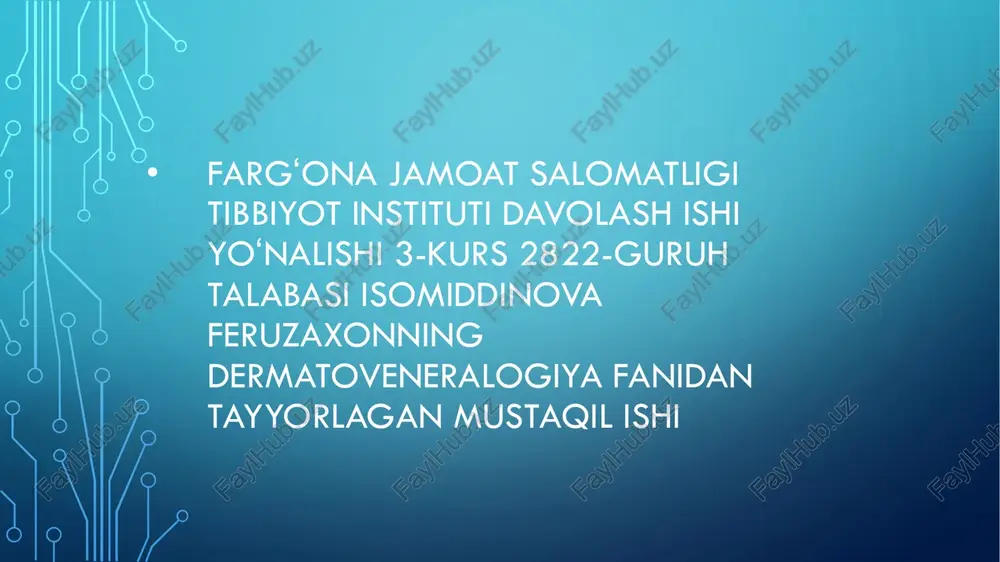 husnbuzar va dermatozonozlar — PDF