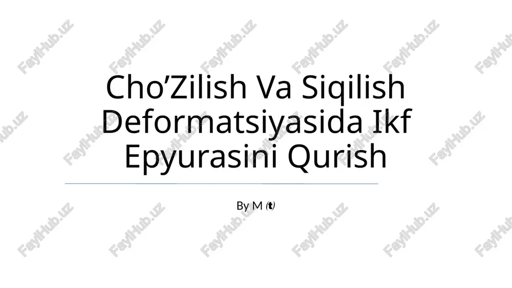 cho’zilish va siqilish deformatsiyasida ikf epyurasini qurish — PPTX